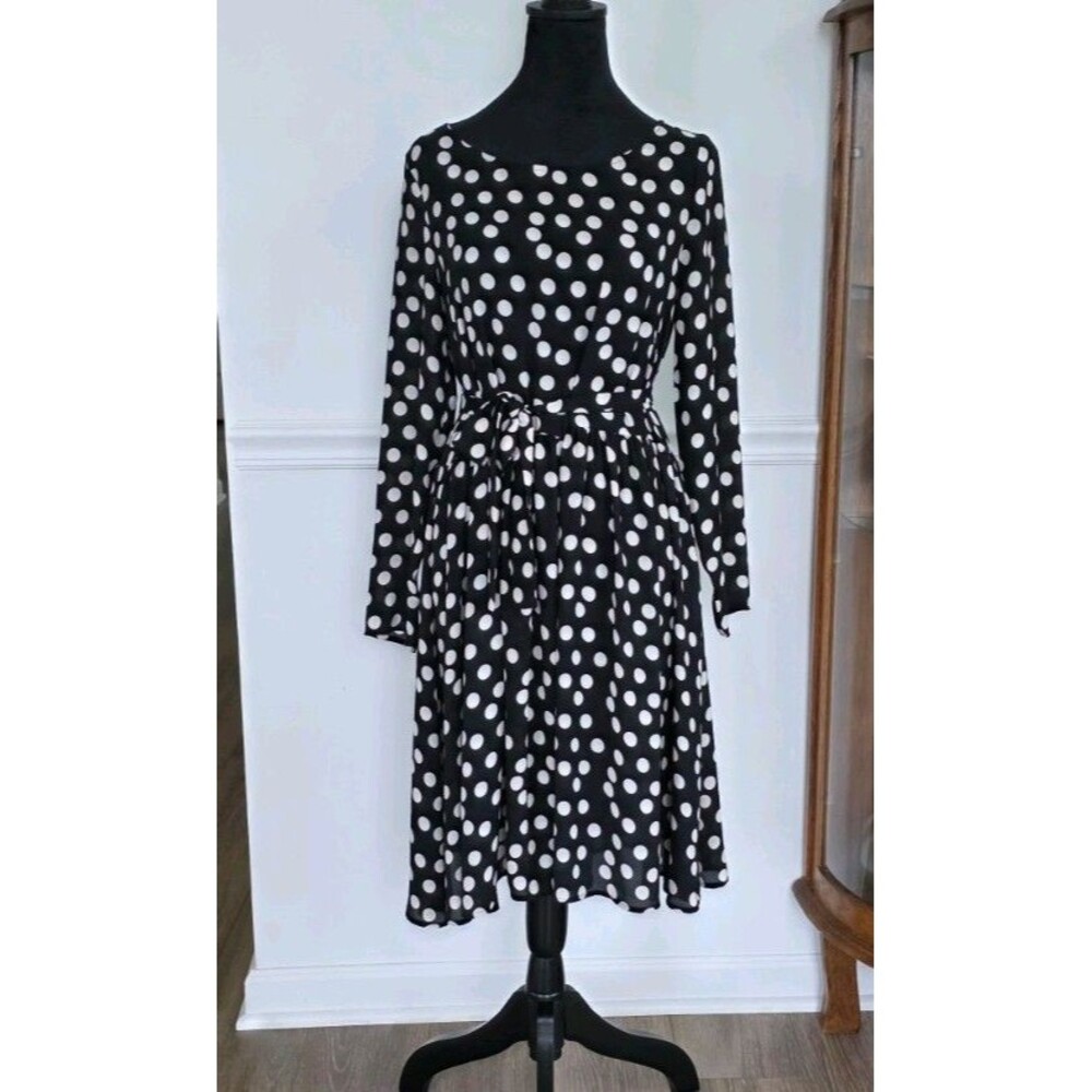 Polka Dot Black White Dress Suze Small